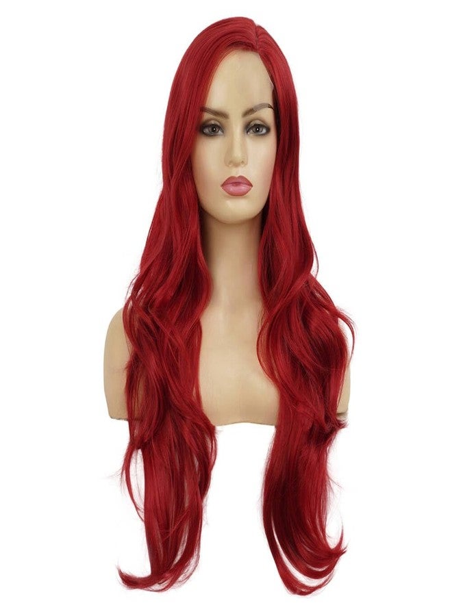 Dai Cloud Long Red Wigs for Women Curly Wavy Side Part Wig Synthetic Hair Replacement Party Halloween Costume Wig - Image 2